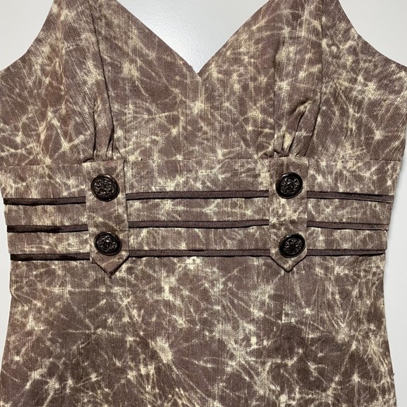 Katia Spaghetti Strap Straight Mini Dress Size S Brown - Picture 3 of 5